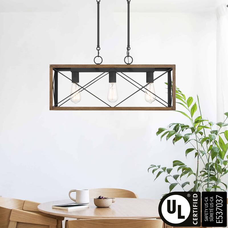 Acroma 3 - Light Linear Modern Farmhouse Rectangle Chandelier