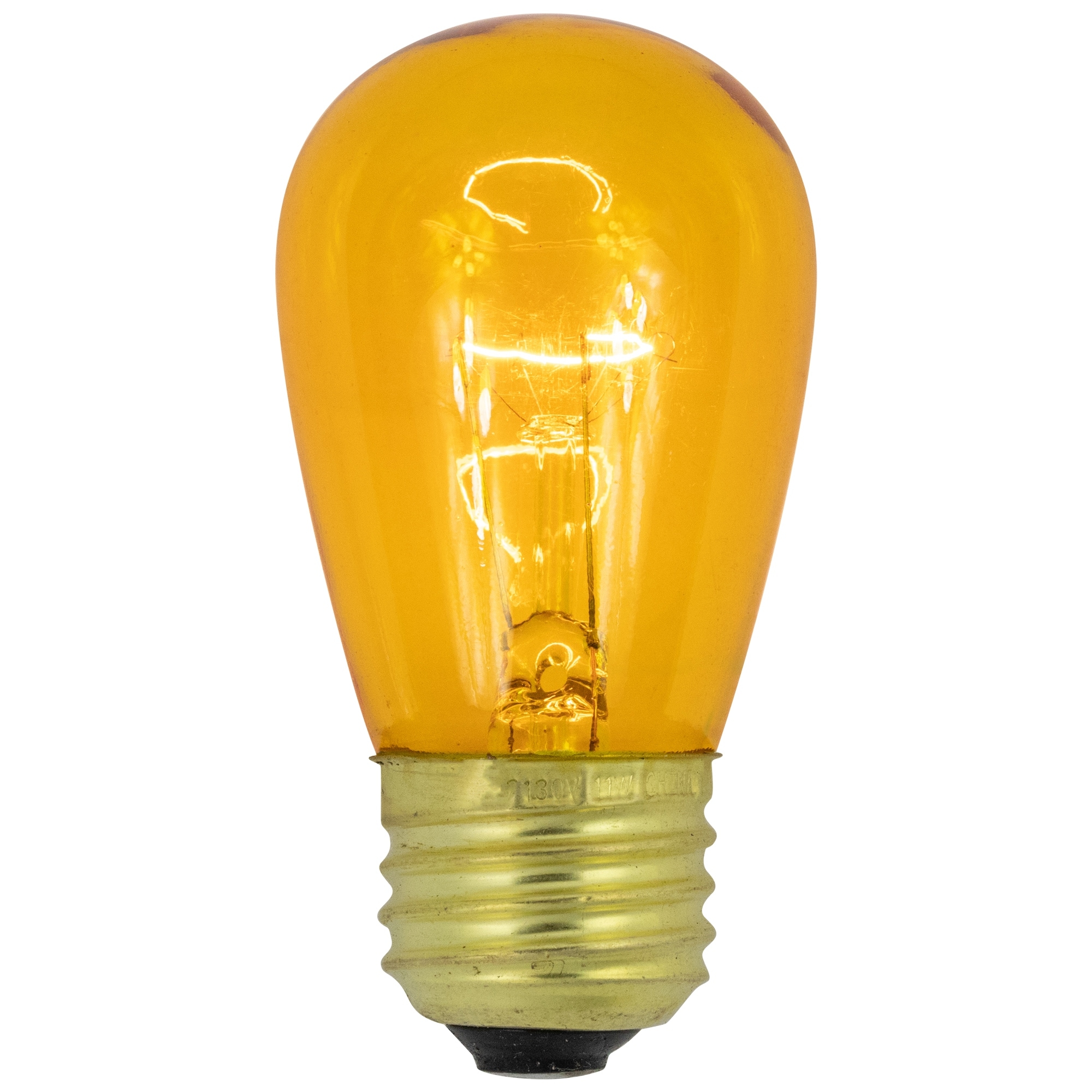 Pack of 25 Incandescent S14 Yellow Christmas Replacement Bulbs - 3.25"