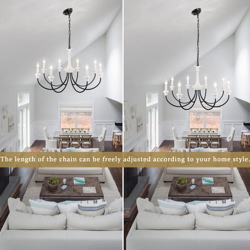 8-Light 28.34 in. Traditional Chandelier for Kitchen Living Room