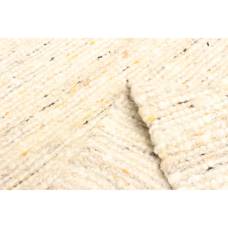 ECARPETGALLERY Braid weave Sienna Cream Wool Rug - 5'0 x 7'8