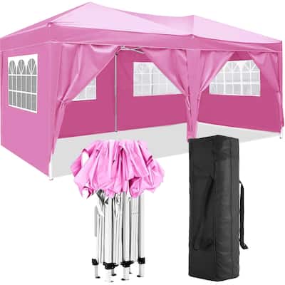 10'x20' Folding Canopy with 6 Removable Sidewalls
