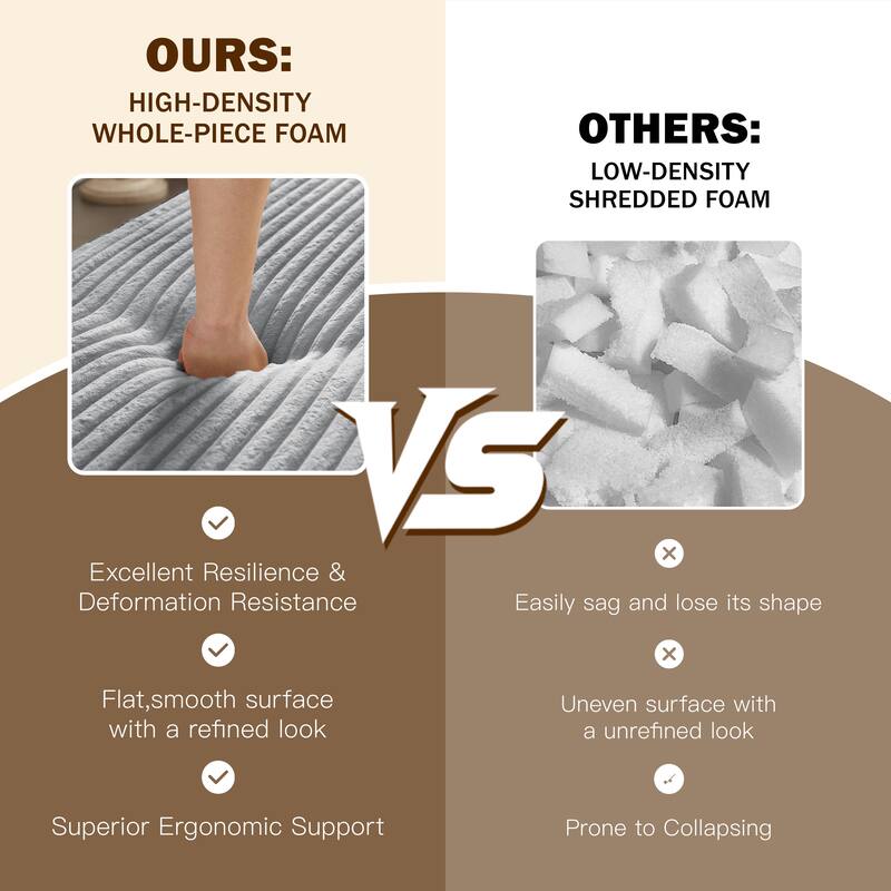 Modern Floor Sofa Bed, Convertible Corduroy Sleeper Couch Folding Loveseat with 2 Pillows