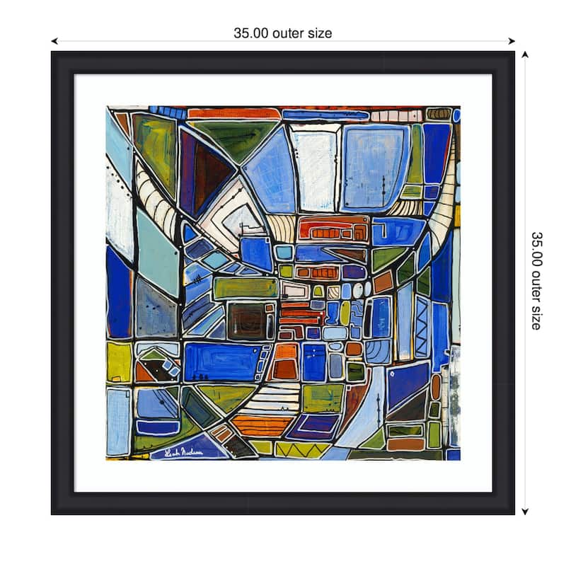 Kate and Laurel Framed Art Retro Current by Leah Nadeau