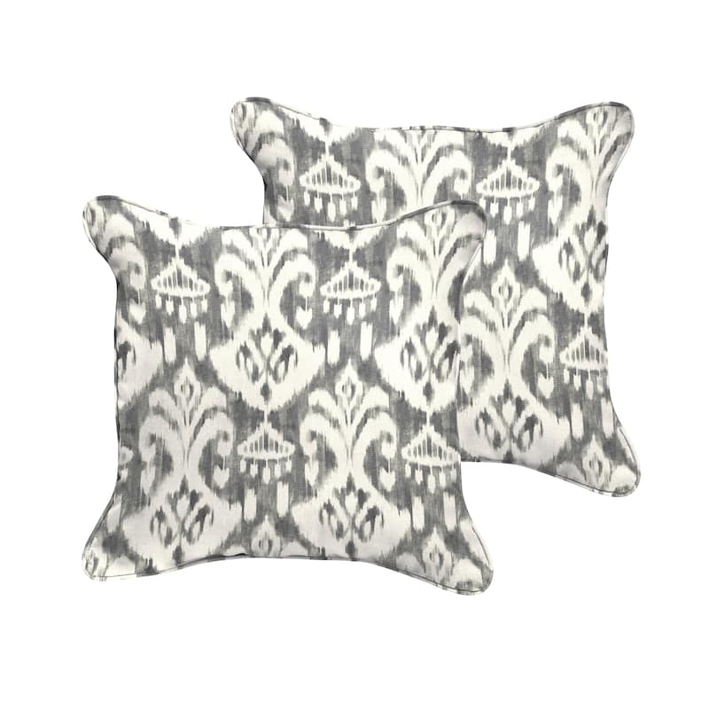 Rainford Grey/ Cream Indoor/ Outdoor Square Corded Pillow Set