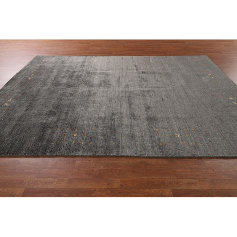 Tribal / Stripe Gabbeh Oriental Area Rug Handmade Wool Carpet - 7'11" x 9'10"
