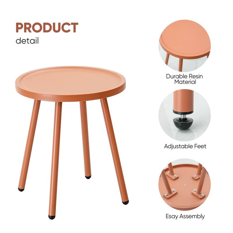Werph Patio Table Living Room Side Table, Round Accent Table Small Side Table Nightstand