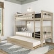 preview thumbnail 9 of 19, Scandinavian Twin Over Twin Bunk Bed With Twin-Size Trundle Blonde