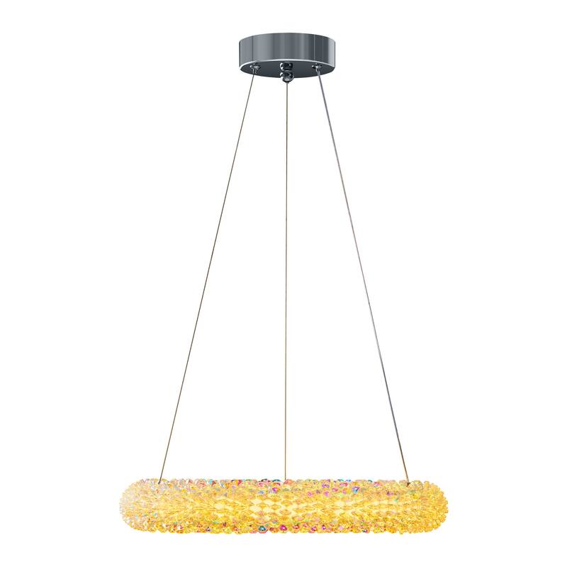 Crystal Chandelier Ceiling Pendant Light Fixture - 15.7"