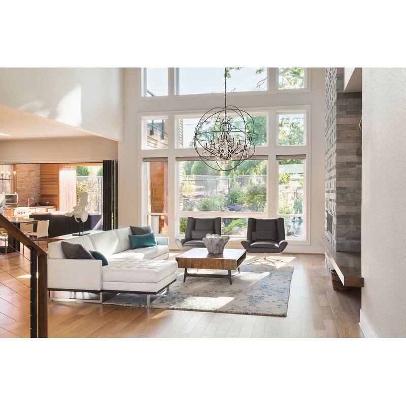 Royce Edge 25-Light Dark Bronze Chandelier - dark bronze (royal cut clear crystals)