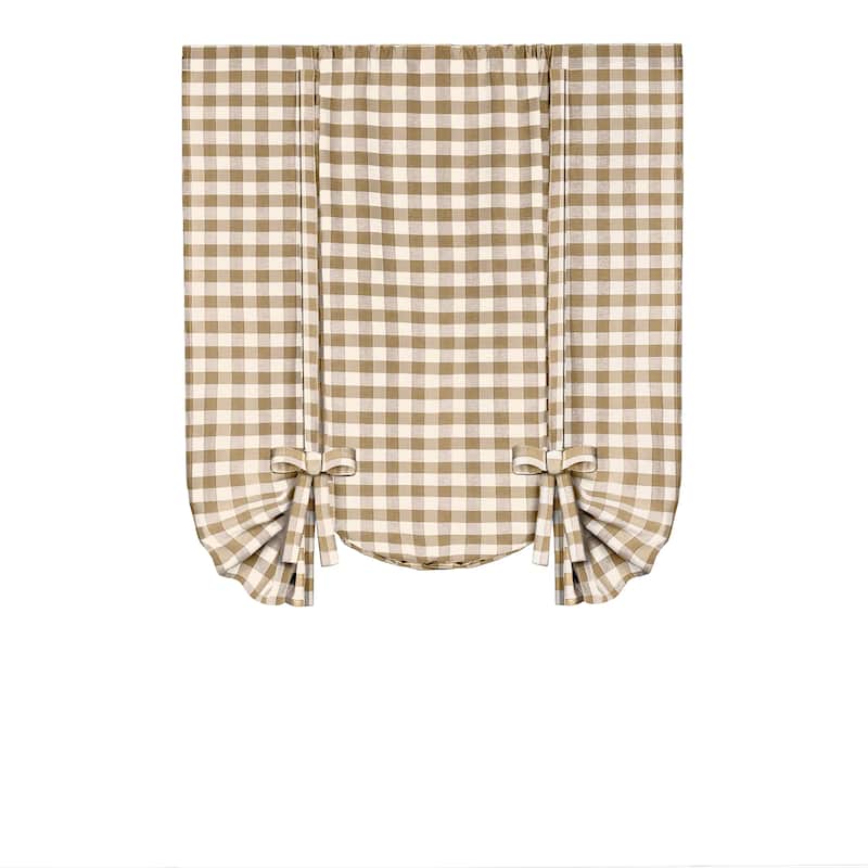 Achim Cotton Blend 63-inch Long Buffalo-check Window Tie-Up Shade