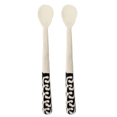 Hand-carved Long Batik Appetizer & Bar Utensils, Set of 2
