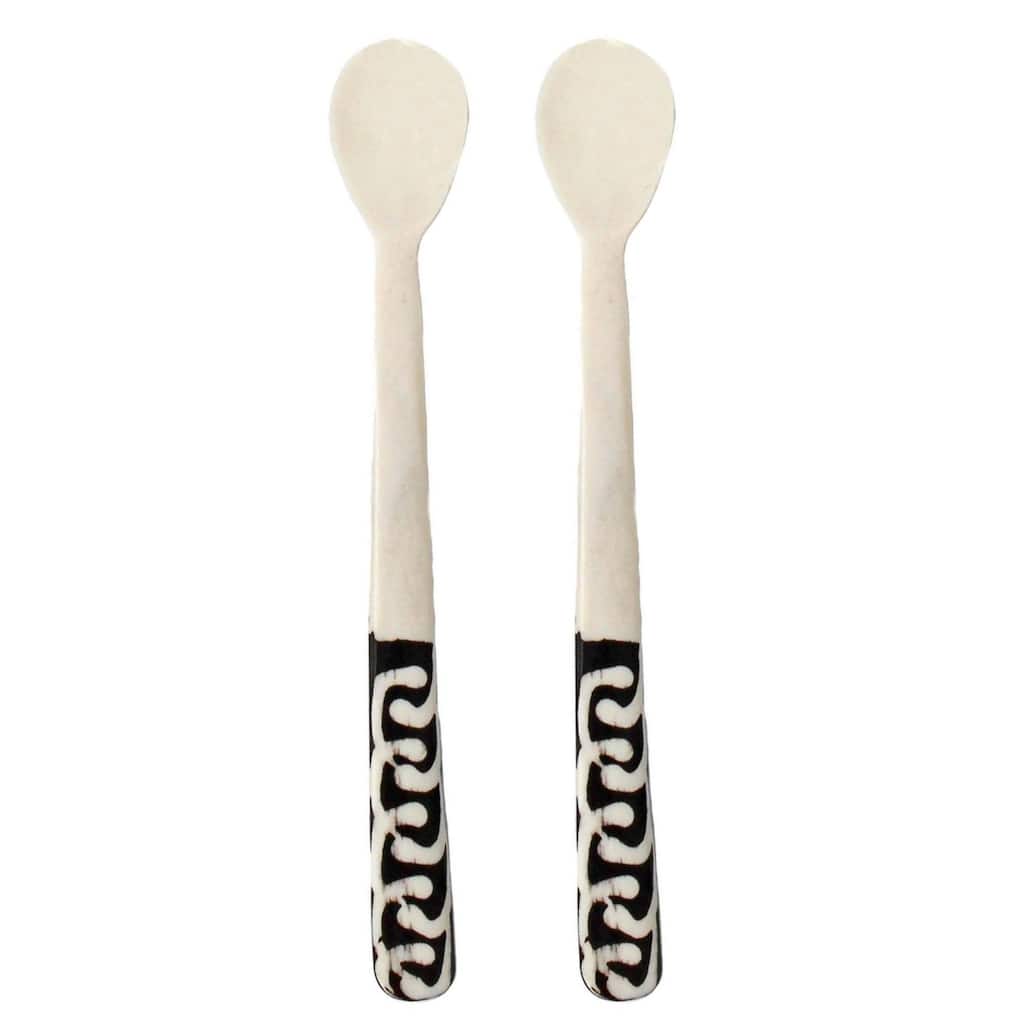 Hand-carved Long Batik Appetizer & Bar Utensils, Set of 2
