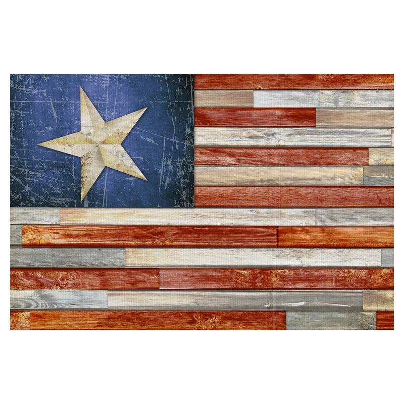 Wooden Flag by Suzanne Cruise Creative Services Canvas Art Print