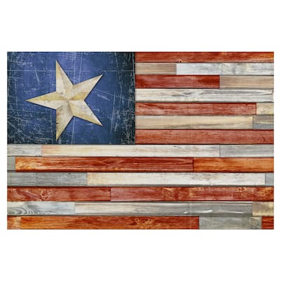 Wooden Flag by Suzanne Cruise Creative Services Canvas Art Print