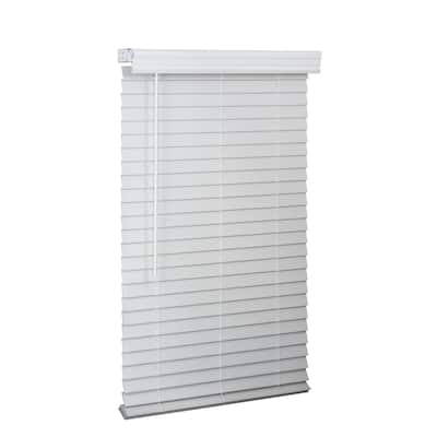 2" Cordless Faux Wood Blind - Woodgrain White