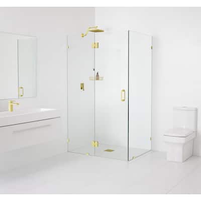 Glass Warehouse 78" x 60" x 34" Frameless 90 Degree Shower Enclosure - Glass Hinge