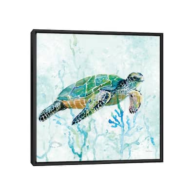 iCanvas "Sea Turtle Swim I" by Carol Robinson Framed Canvas Print