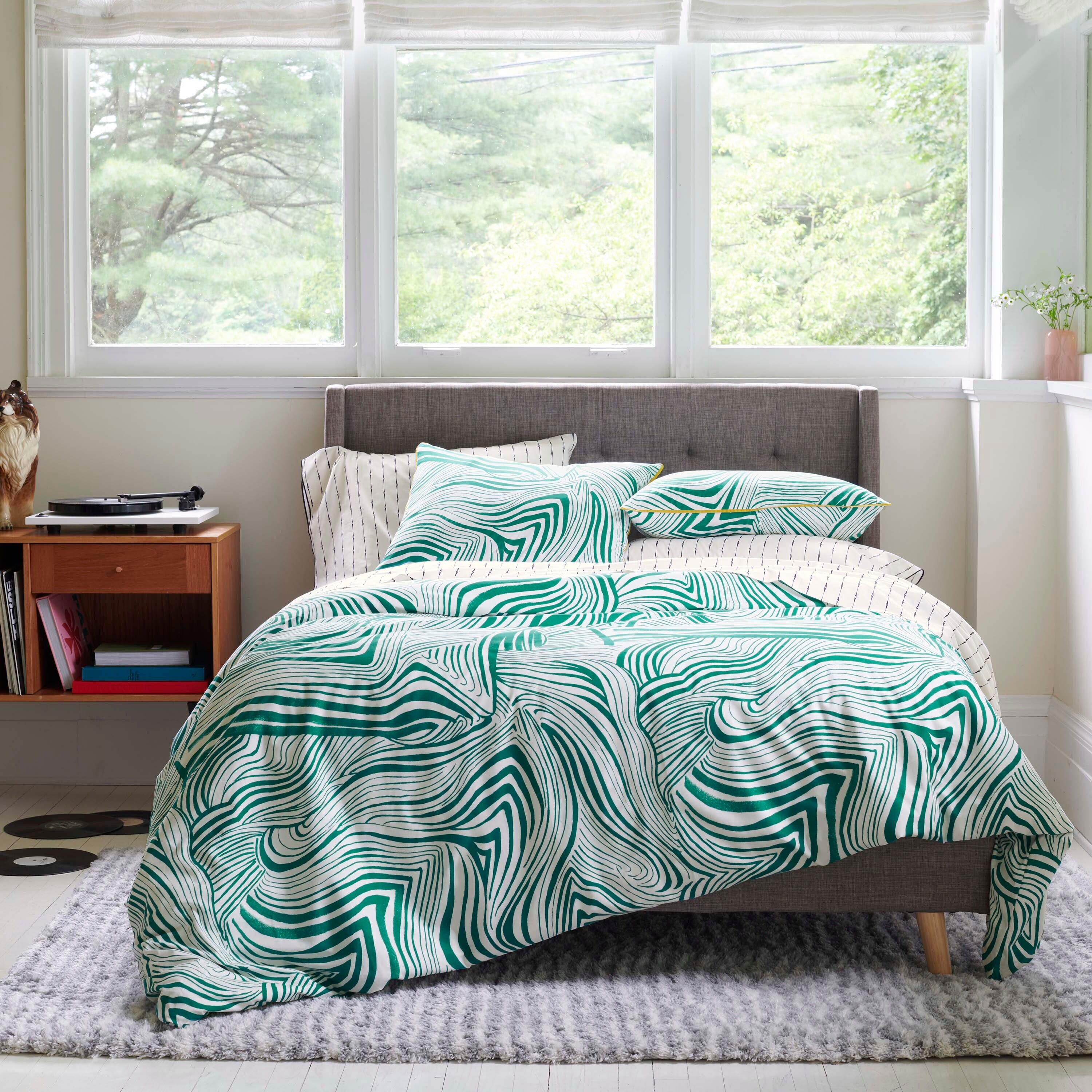 Novogratz by Utica Zebra Marble Teal Comforter Set - Bed Bath