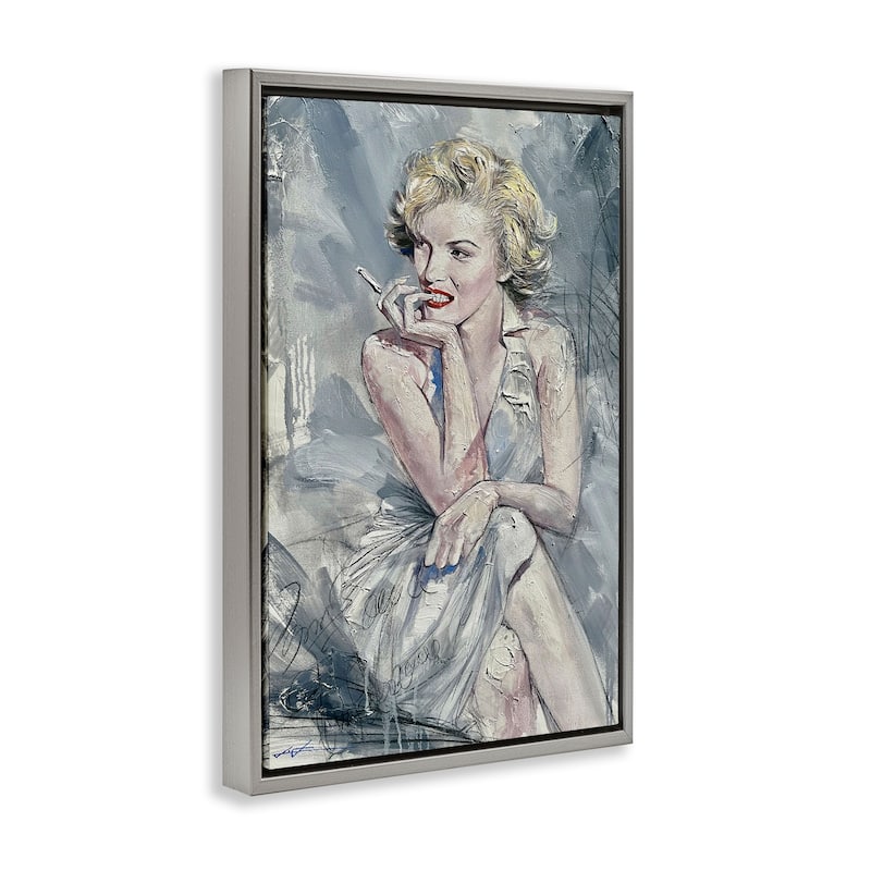Stupell Elegant Marilyn Abstraction Framed Floater Canvas Wall Art Design By Lucille Lee