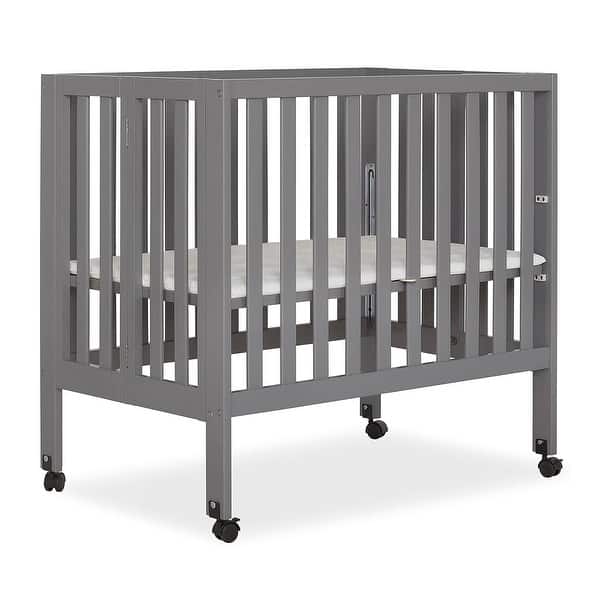 slide 2 of 5, Dream On Me Jett Non-Full Size Folding Crib - Steel Grey Steel Grey