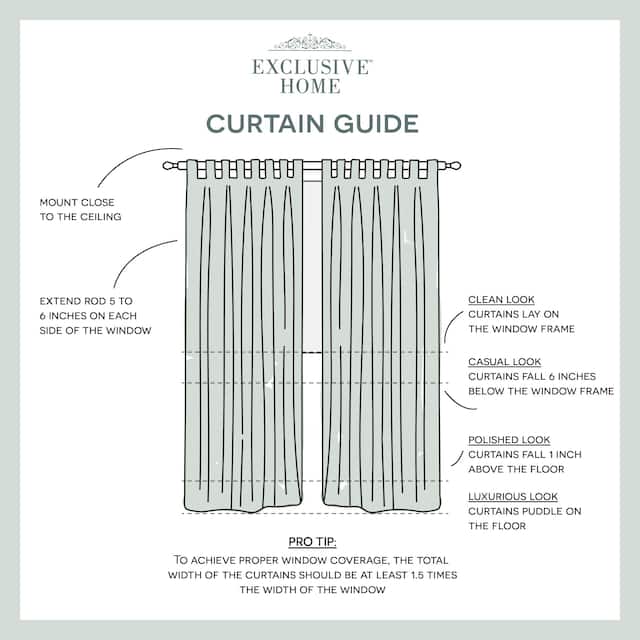 ATI Home Indoor/Outdoor Solid Cabana Tab Top Window Curtain Panel Pair