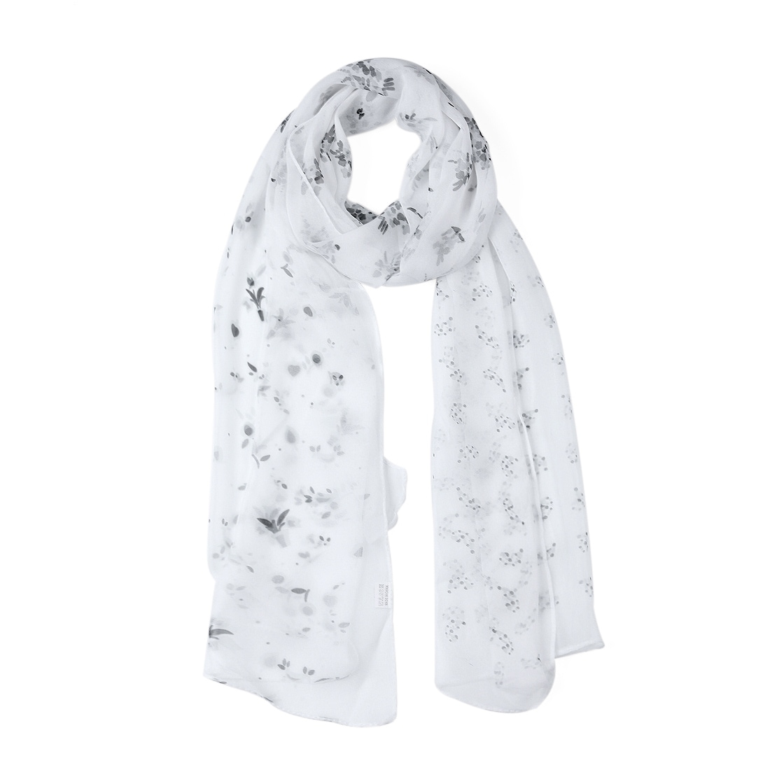 long white silk scarf