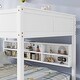 preview thumbnail 13 of 16, Queen Over Queen Bunk Bed with Built-in Storage Cabinets, Charging Station, Ladder & Safety Guardrails, Brwon