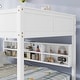 preview thumbnail 4 of 38, Queen Over Queen Size with Underbed Storage Bookcase and Charging Station, Wood Bunk Bed Frame with Panel Guardrails and Ladder