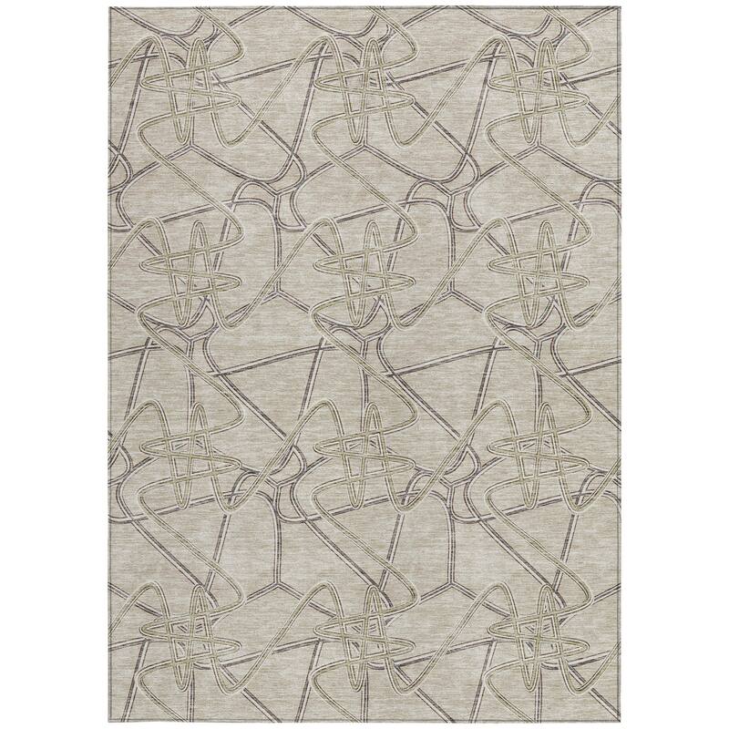 HomeRoots Geometric Contemporary Rectangle Outdoor Rug