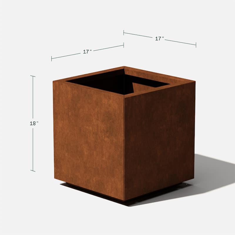 Veradek Corten Steel Series Cube Planter