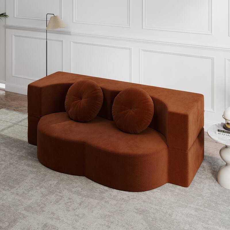 Folding Sofa Bed with Pillow, Twin Sleeper Sofa Couch, Loveseat Couch, Floor Folding Mattress, Convertible Lounge Chair