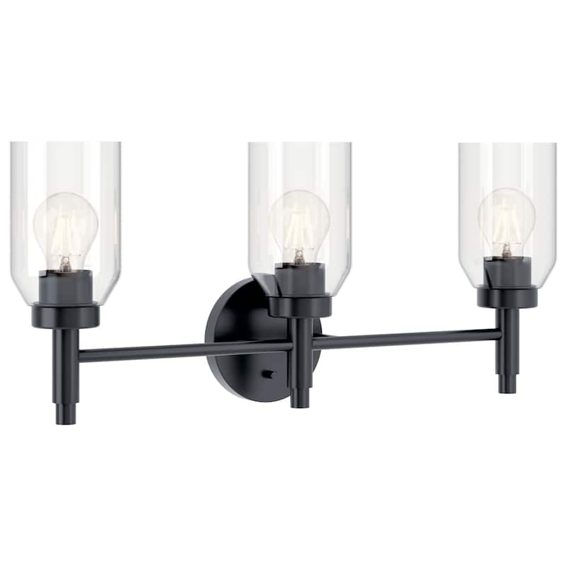 Kichler Lighting Madden Bathroom Vanity Light with Clear Glass - 24 - Black
