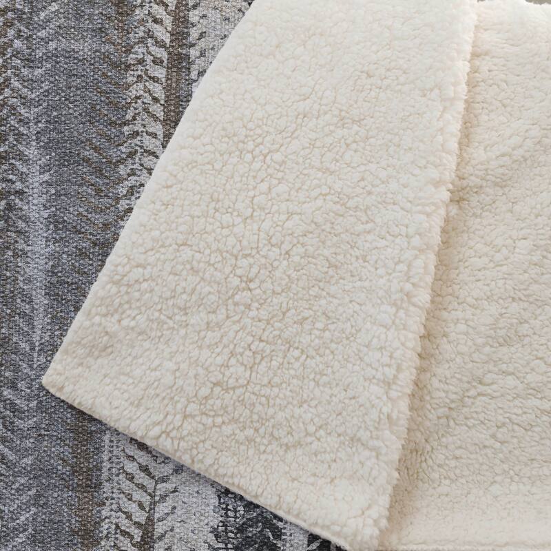 Premium Machine Washable Contemporary Global Sherpa Throw Blanket