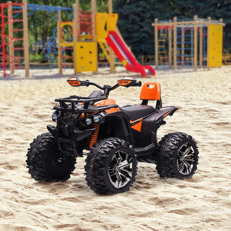 Ride-On ATV with LED Lights, 12V Ride-On ATV Off-Road Toy Car Battery Powered Electric Car with Music