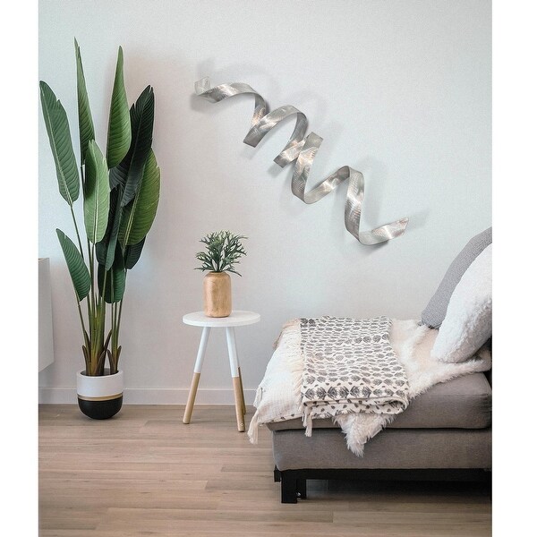 Metal wall art panel set modern home decor patio garden sculpture silver design 