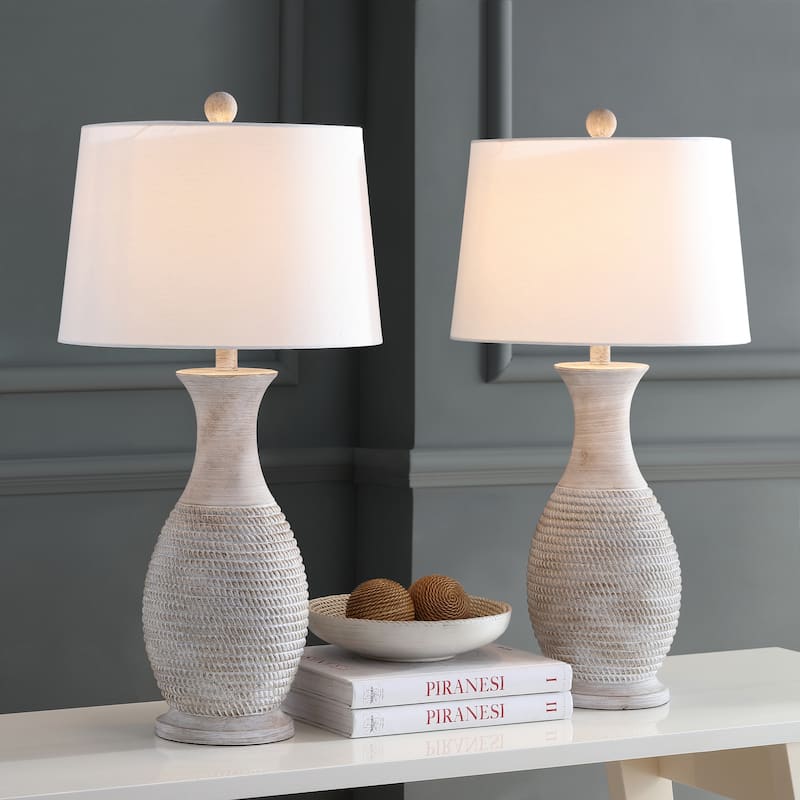 SAFAVIEH Lighting Bentlee Grey 30-inch LED Table Lamp (Set of 2) - 15"W x 15"D x 30"H - Grey