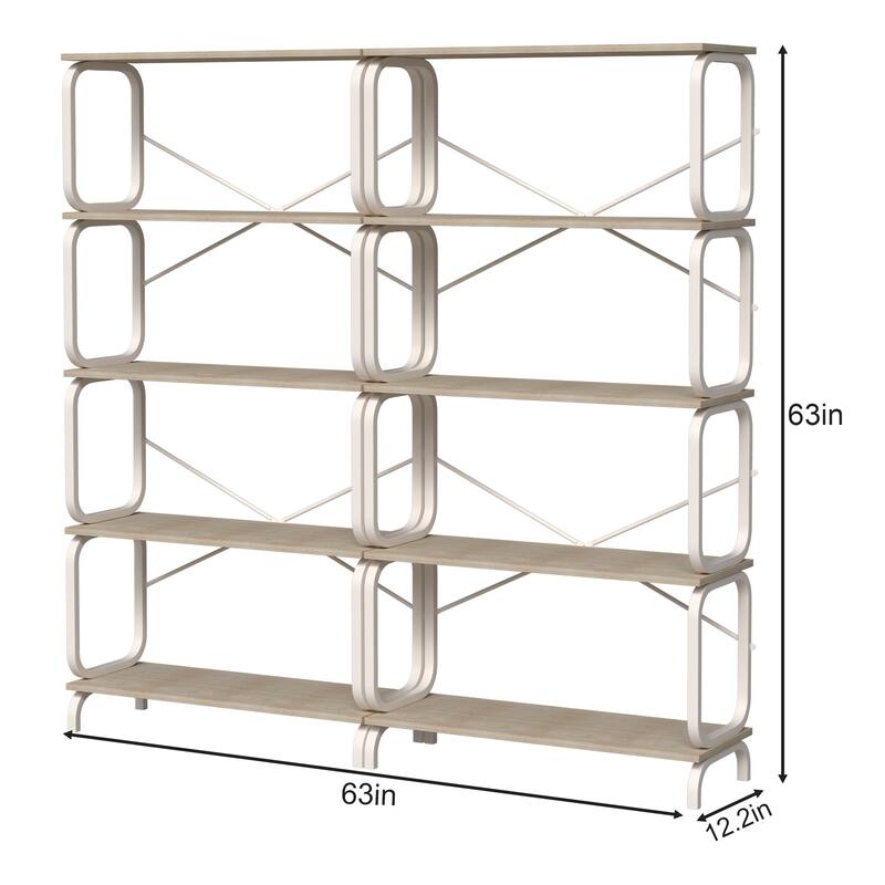 5 Tier Large Book Shelf, Bookcase Home Office Open Bookshelf, Office Shelf,Vintage Industrial Style Bookshelf