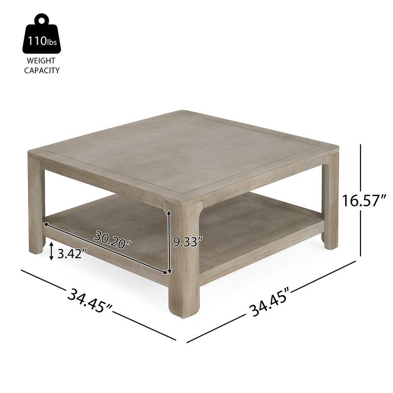 Christopher Knight Home- Thalassa Engineered Wood Square Coffee Table With Storage