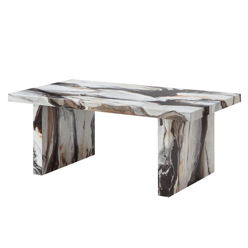 Roundhill Furniture Cavira 3-Piece Faux Marble Coffee Table Set