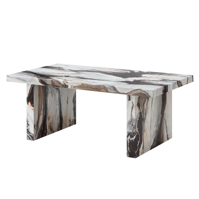 Roundhill Furniture Cavira Modern Faux Marble Living Room Coffee Table