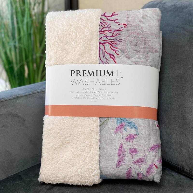 Premium Machine Washable ASB180 Coastel Coral Sherpa Throw Blanket
