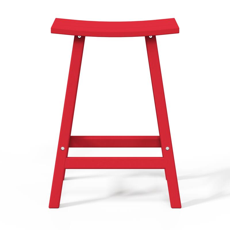 Laguna Hdpe All Weather Outdoor Patio 24" Saddle Seat Counter Stool