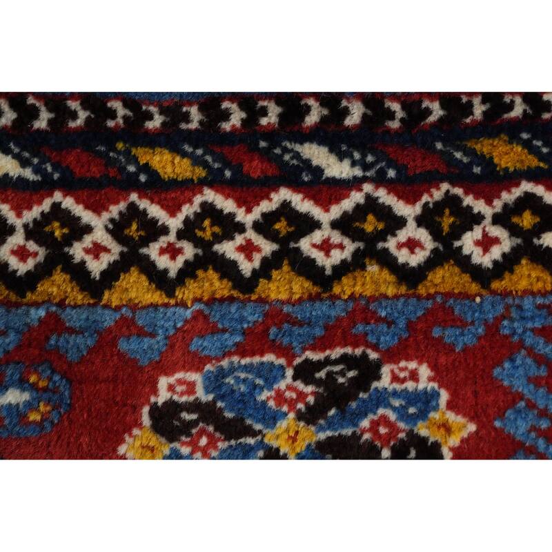 Hand Knotted Oriental 100% Wool Carpet Traditional Tribal Navy Blue & Blues Yalameh Area Rug - 10' 8'' X 7' 6''