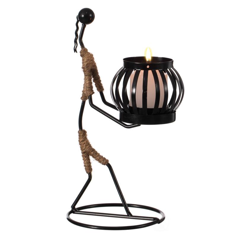 Wire Figure Candle Holder Decorative Modern Tea Light Lantern Tabletop Centerpiece Candle Stand