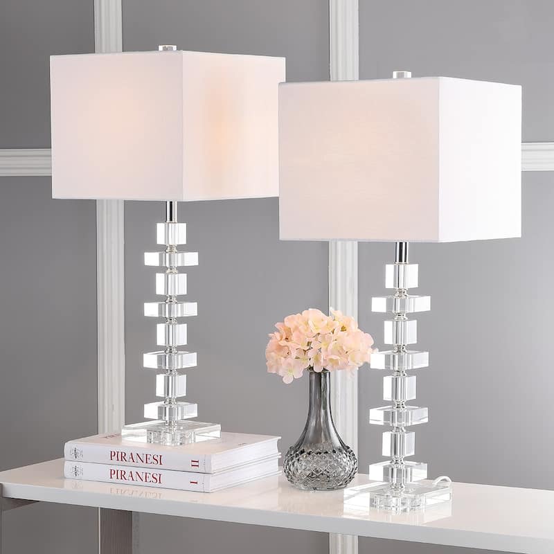 SAFAVIEH Lighting 28 inch Crystal Deco Crystal Table Lamp (Set of 2)