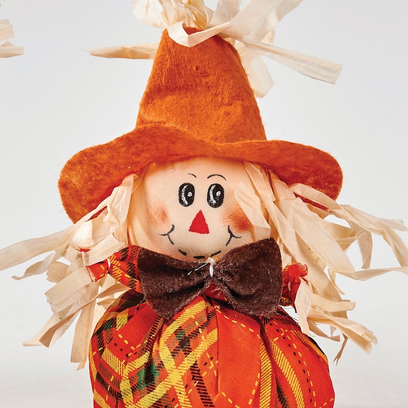 6" Mini Table Scarecrow, 3 Assorted, Set of 6