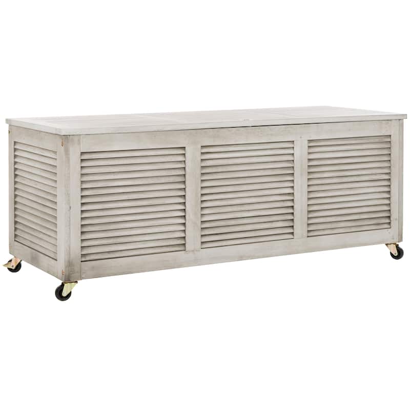 SAFAVIEH Outdoor Miah Cushion Solid Wood Storage Box - 47"W x 18"D x 19"H