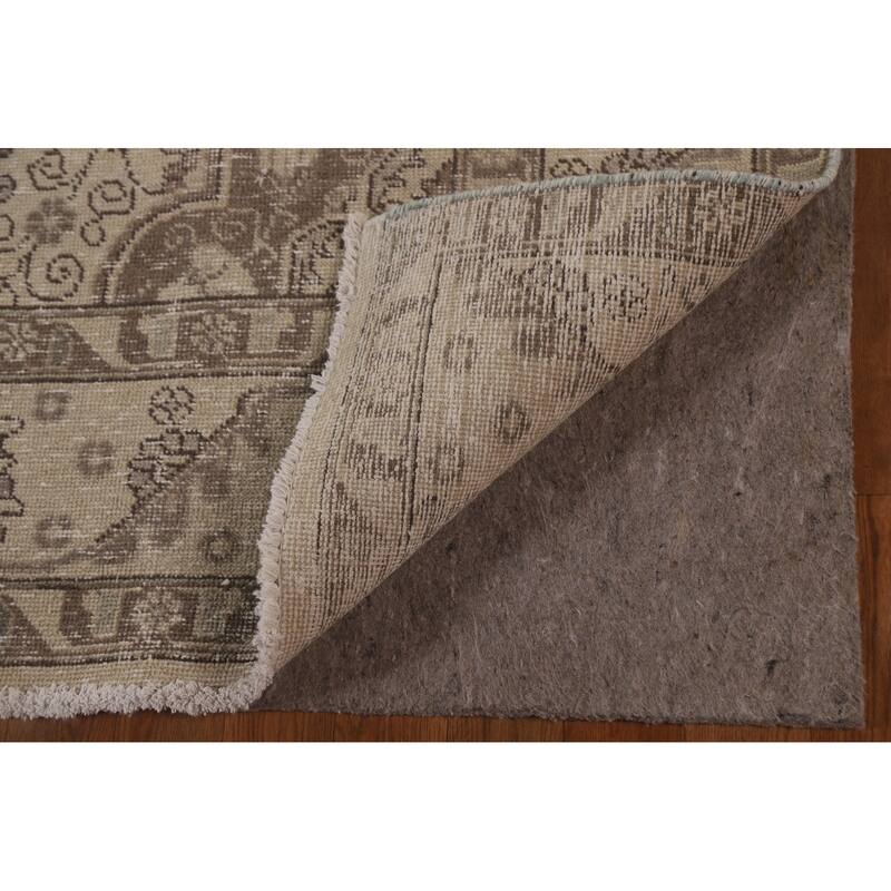 Traditional Distressed Tabriz Persian Vintage Rug Handmade Wool Carpet - 6'3" x 9'8"