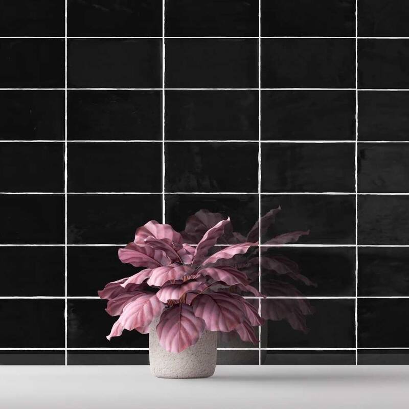 The Tile Life Talavera 3x6 Black Ceramic Wall Tile