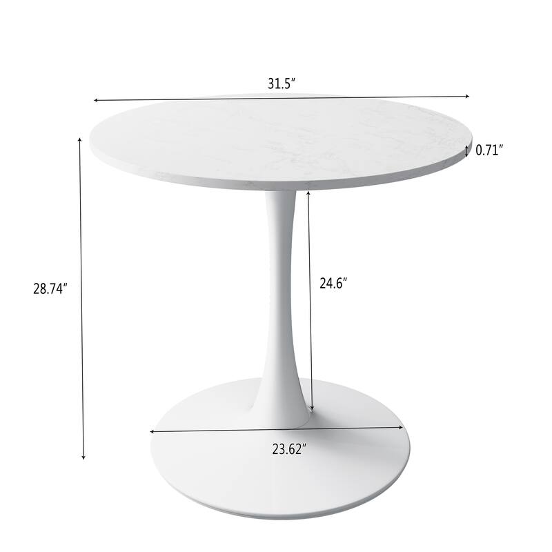 Modern Round Dining Table End Table Leisure Coffee Table with Metal Base
